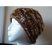 Hand knitted cozy & warm mohair blend beanie/hat  brown tones with white  eb-92641539
